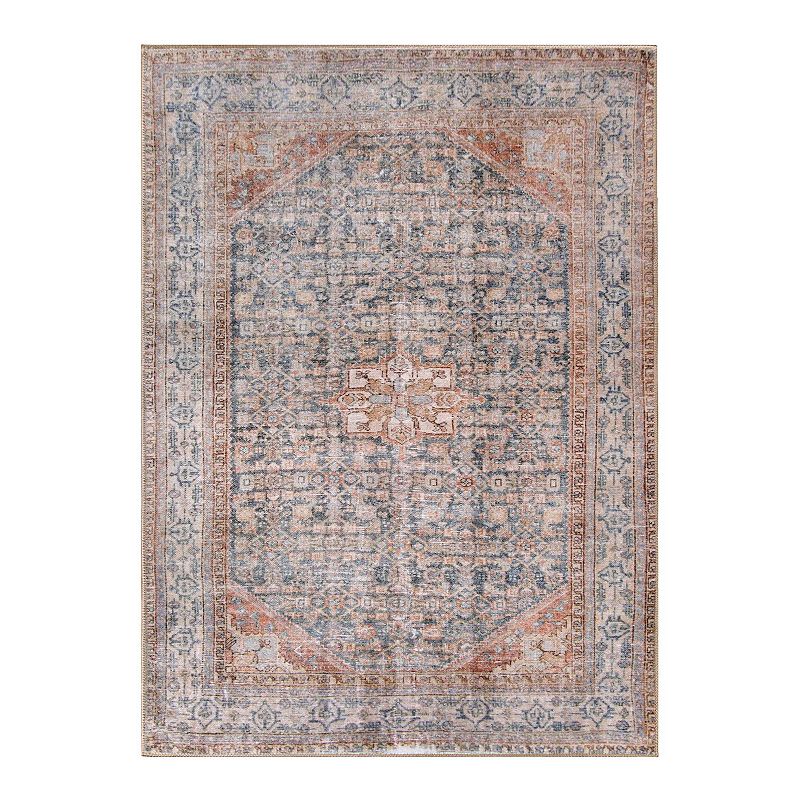 SUPERIOR Traditional Oriental Medallion Power-Loomed Indoor Area Rug, Brown, 7.5X9.5 Ft