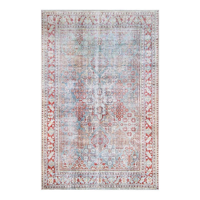 SUPERIOR Oriental Vintage Medallion Power-Loomed Indoor Area Rug, Red, 5.5X8.5 Ft