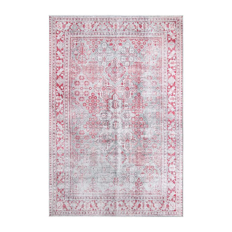 SUPERIOR Oriental Vintage Medallion Power-Loomed Indoor Area Rug, Purple, 5.5X8.5 Ft