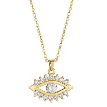 Cubic Zirconia Eye Pendant Necklace