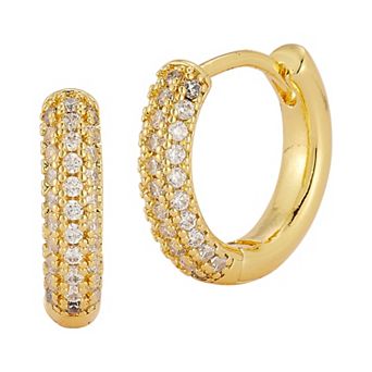 Cubic Zirconia Huggie Hoop Earrings