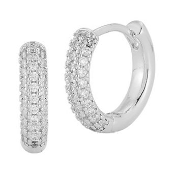 Cubic Zirconia Huggie Hoop Earrings