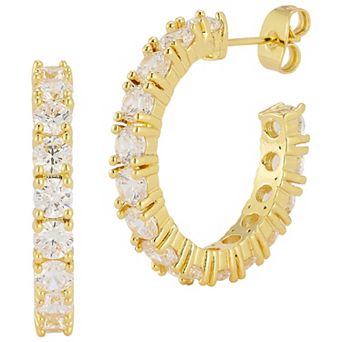 Cubic Zirconia Hoop Earrings