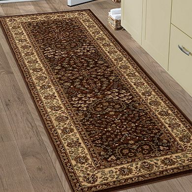 SUPERIOR Traditional Oriental Floral Scroll Power-Loomed Indoor Area Rug or Runner