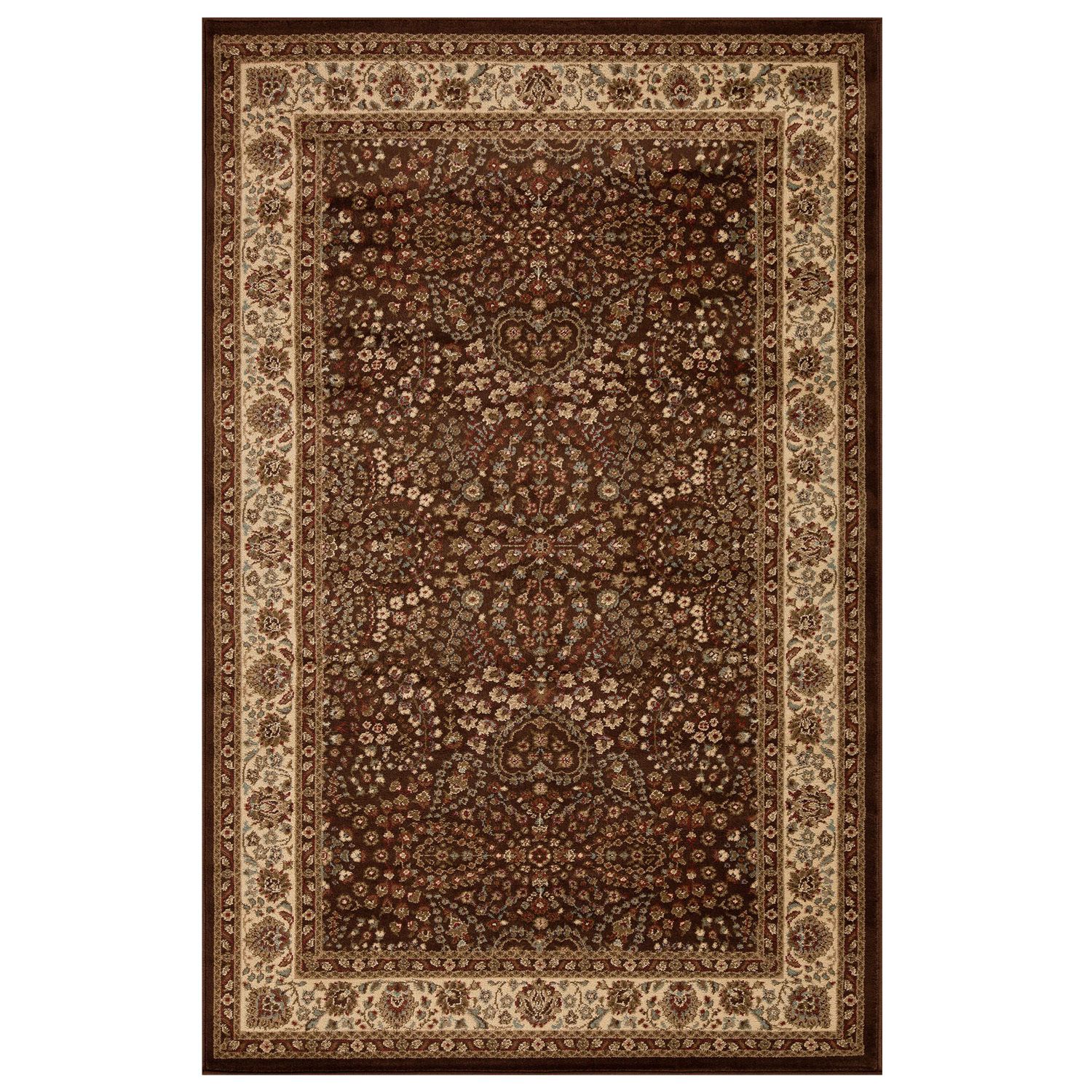 thumbnail image 2 of Distressed Traditional Floral Scroll Area Rug / Runner – Machine Washable, Polyester, Blue Nile Mills 2 of 6