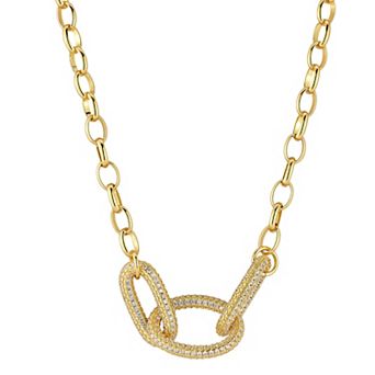 Cubic Zirconia Bold Link Chain Necklace