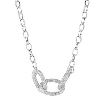 Cubic Zirconia Bold Link Chain Necklace