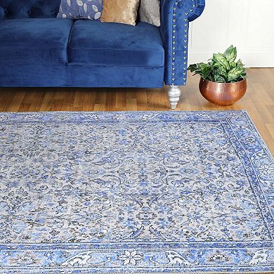 SUPERIOR Boho Distressed Floral Indoor Area Rug