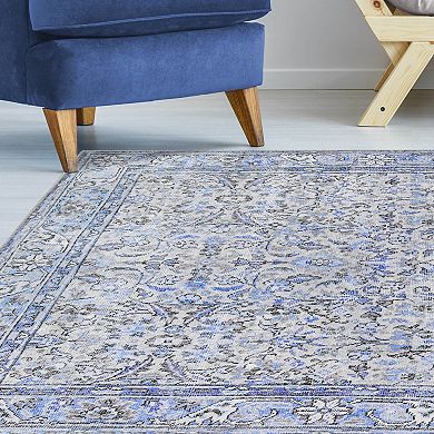 SUPERIOR Boho Distressed Floral Indoor Area Rug