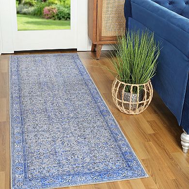 SUPERIOR Boho Distressed Floral Indoor Area Rug