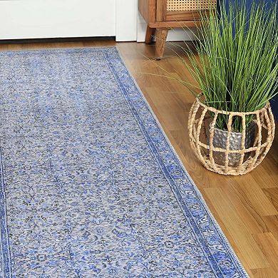 SUPERIOR Boho Distressed Floral Indoor Area Rug