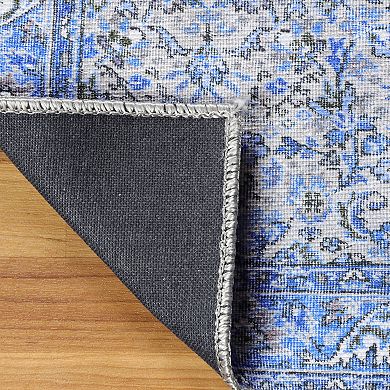 SUPERIOR Boho Distressed Floral Indoor Area Rug