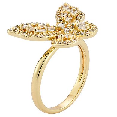 WINX 18k Gold Plated Cubic Zirconia Butterfly Ring