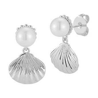 Freshwater Cultured Pearl Shell Earrings