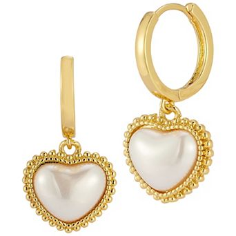 Freshwater Cultured Pearl Heart Earrings