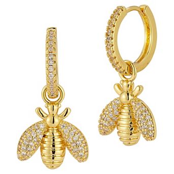 Cubic Zirconia Bee Drop Earrings