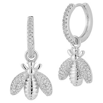 Cubic Zirconia Bee Drop Earrings