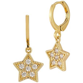Cubic Zirconia Star Drop Earrings
