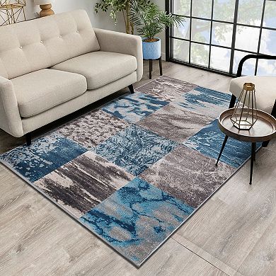 SUPERIOR Brentwood Modern Color Block Indoor Area Rug