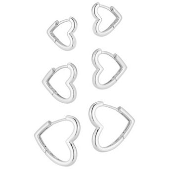 Heart Tri Earring Set