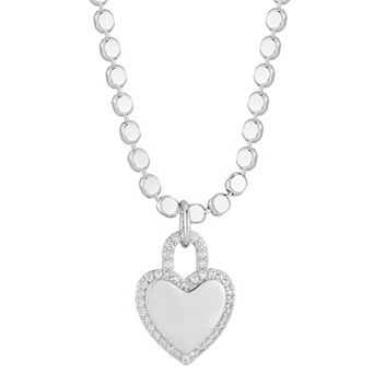 Cubic Zirconia Heart Pendant Necklace