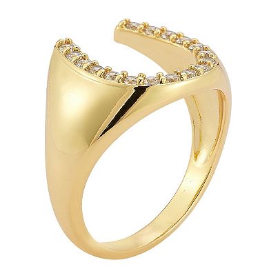 WINX 18k Gold Plated Cubic Zirconia Horse Shoe Ring