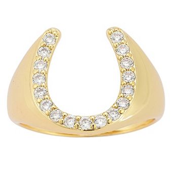 WINX 18k Gold Plated Cubic Zirconia Horse Shoe Ring