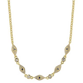 Cubic Zirconia Evil Eye Pendant Necklace