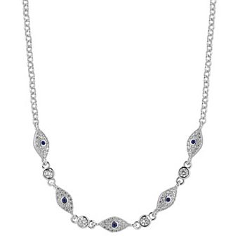 Cubic Zirconia Evil Eye Pendant Necklace