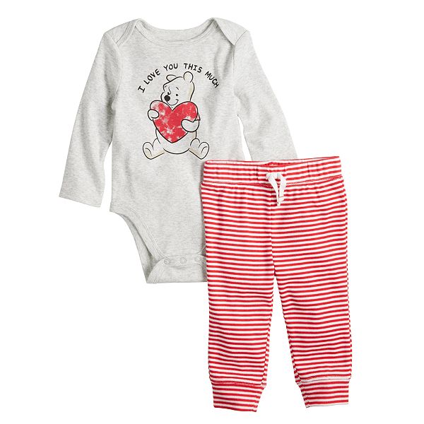 Disney’s Winnie The Pooh Baby Bodysuit & Ribbed Jogger Set by Jumping