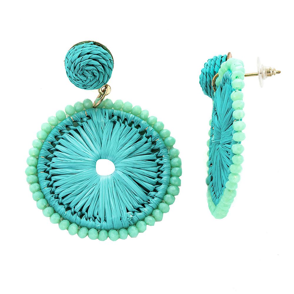 PANNEE BY PANACEA Circle Raffia Wrap Drop Earrings