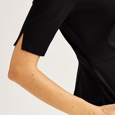 WEAR AND FLAIR A-LINE PONTE SKIRT W POCKETS-27