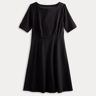 navy blue dress for baby girl Elle Dress - Black Ponte main image 1