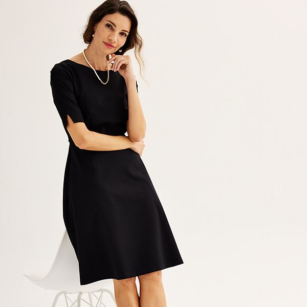 Time and tru women's woven notch neck shift dress sales