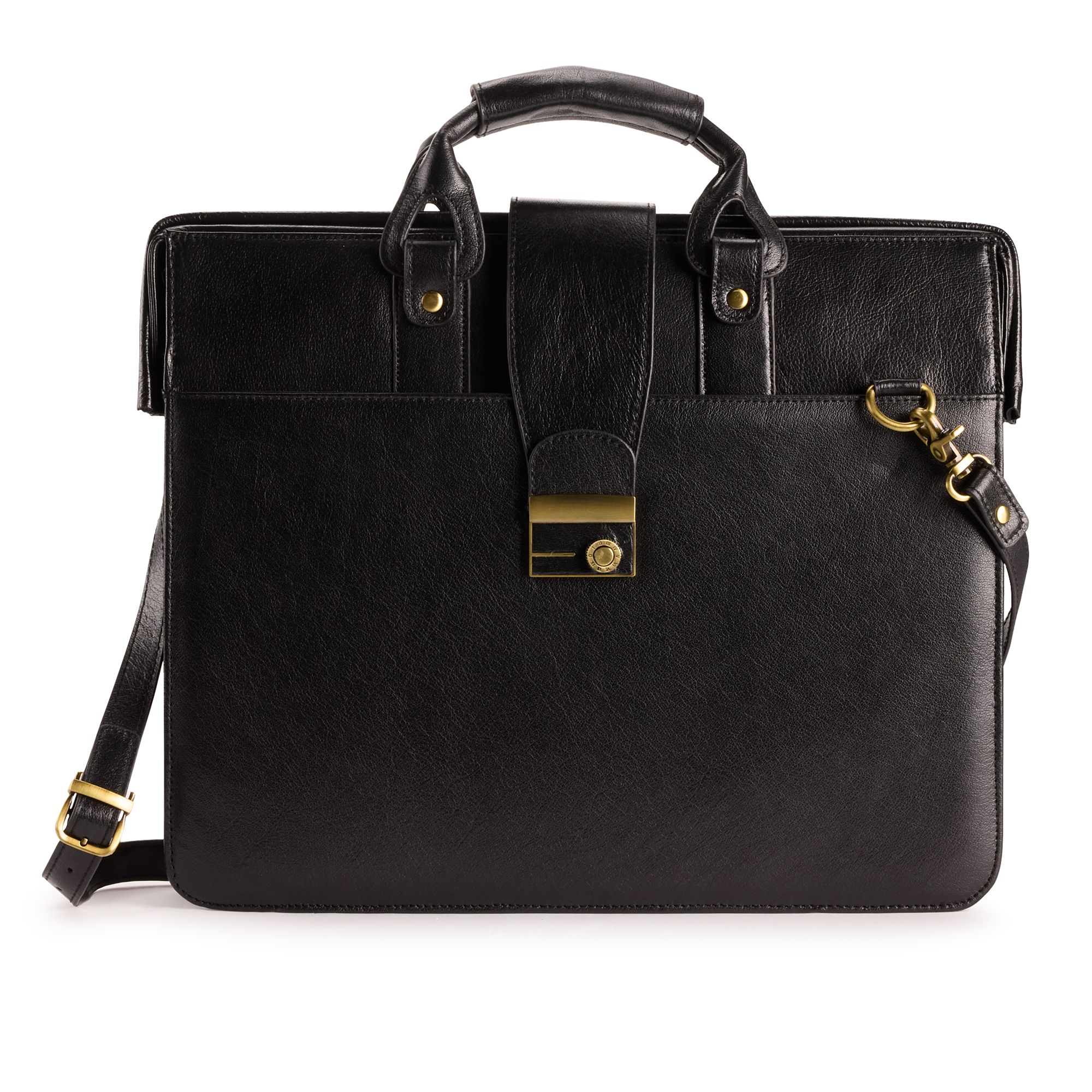 AmeriLeather Leather Doctors Carriage Bag, Black