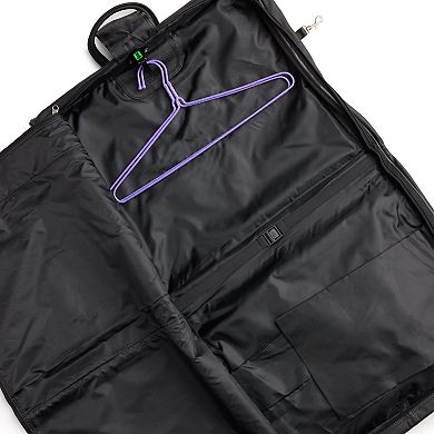 AmeriLeather Black Leather Three-suit Garment Bag