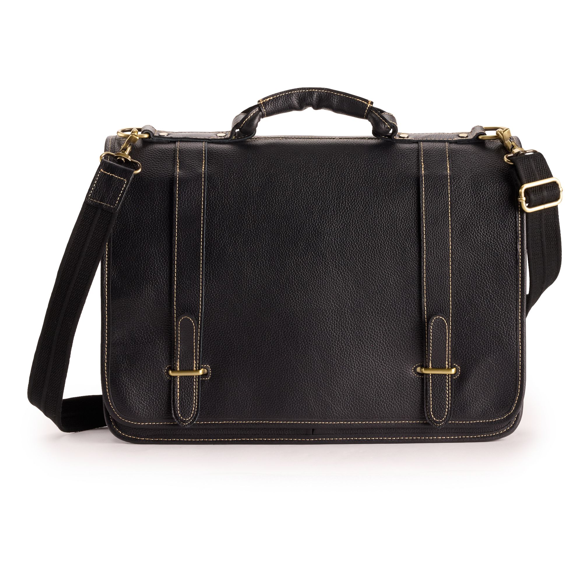 AmeriLeather Traditional Double Slip-in Executive Briefcase, Black