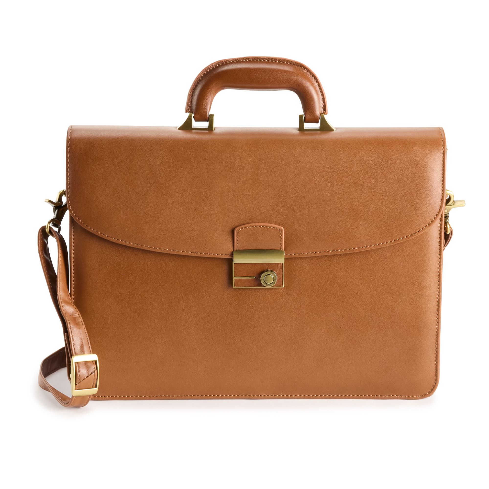 AmeriLeather APC Functional Leather Executive Briefcase, Brown