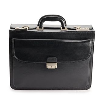 AmeriLeather Brown Modern Attache Leather Executive Briefcase