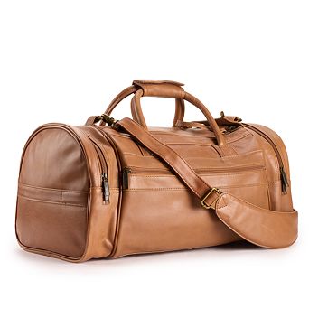 AmeriLeather Distressed Brown Leather 20-inch Dual Zippered Duffel Bag