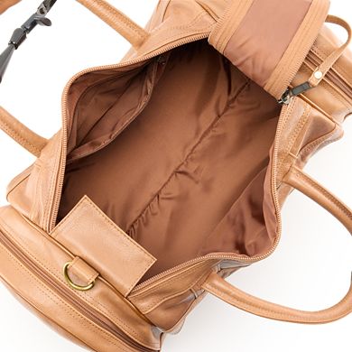 AmeriLeather Distressed Brown Leather 20-inch Dual Zippered Duffel Bag