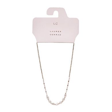 LC Lauren Conrad Elongated Strung Simulated Pearl Choker Necklace