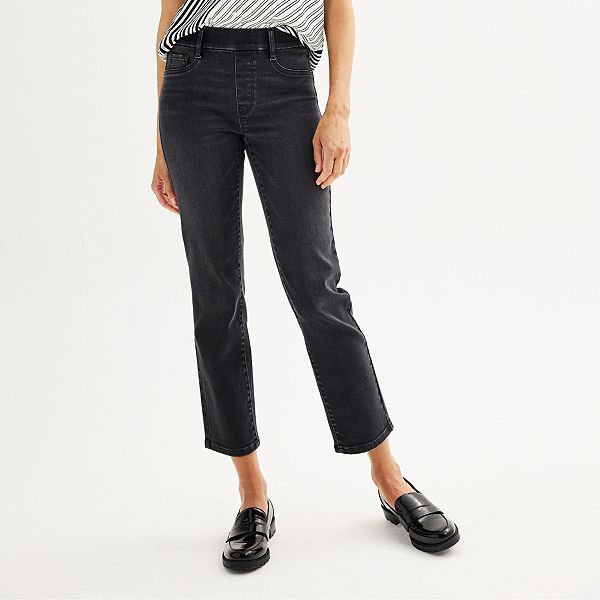 Women's Nine West Mid Rise Pull-On Straight Jeans