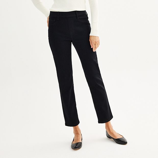 Women's Nine West Mid Rise Pull-On Straight Jeans