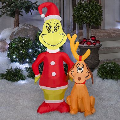 Airblown Inflatable 4-Ft. Grinch and Max LED Yard Decor