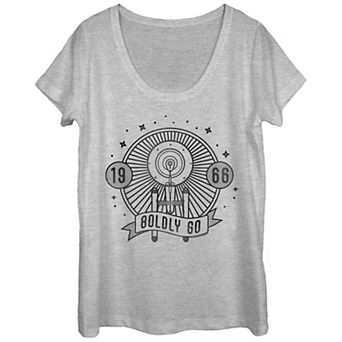 Juniors' Star Trek Boldly Go 1966 Banner Graphic Tee