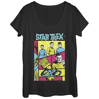 Juniors' Star Trek Bright Color Cartoon Draws Graphic Tee
