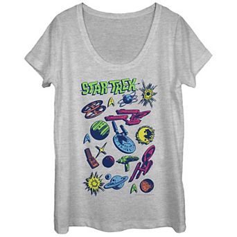 Juniors' Star Trek Pop Color Spaceships Graphic Tee