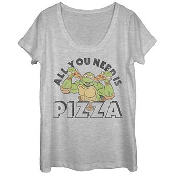 Juniors' Nickelodeon Teenage Mutant Ninja Turtles Michelangelo All You Need Is Pizza Graphic Tee
