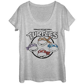 Juniors' Nickelodeon Teenage Mutant Ninja Turtles Distressed Head Circle Graphic Tee